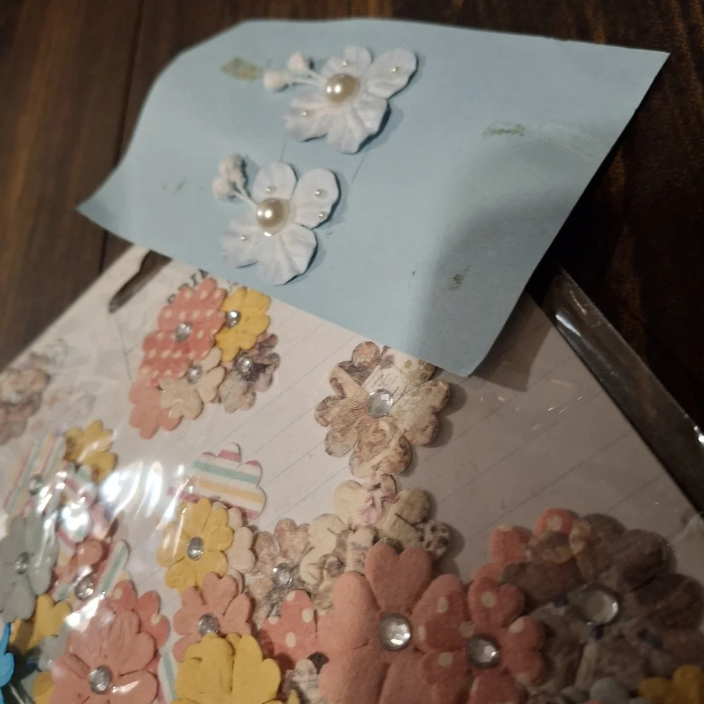 Paper Flower Floral Paper Crafts Mixed Media Scrapbook Art Supply  Embellishment